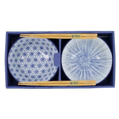Tayo-Schale Geschenkset mit Essstäbchen Nippon Blue, Porzellan, 500 ml, Art.-Nr. 17951