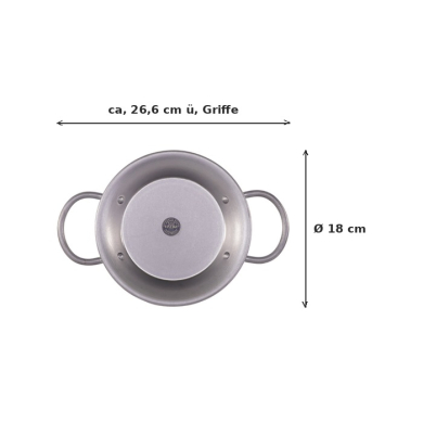 Serving Pan Vintage, Stainless Steel, Ø 18 cm, Item No. 18046