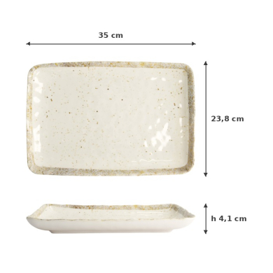 Serving Platter, Melamine, 35 × 23.8 × 4.1 cm, Item No. 18226