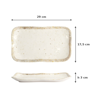 Serving Platter, Melamine, 29 × 17.5 × 3 cm, Item No. 18227