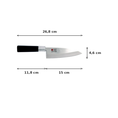 Deba Knife (fish knife) Sekiryu, Stainless steel, blade 15 cm, handle in ABS plastic, Item No. 18289