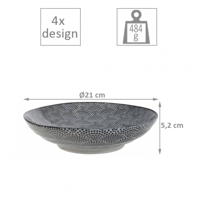 Nippon Black 4 Pasta Teller Set bei Tokyo Design Studio (Bild 2 von 6)