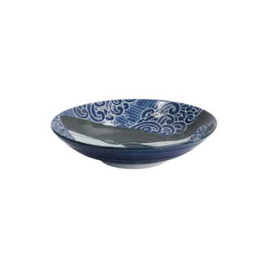 Pastateller Kawaii Ohira Whale Blau/Weiß, Porzellan, Ø 21,7 cm, 800 ml, Art.-Nr. 18330