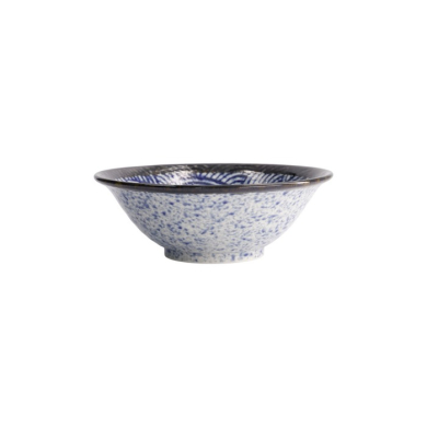 Noodle Bowl Aisai Seigaiha, Stoneware, 750 ml, Item No. 18577