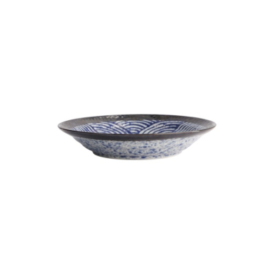 Schale Aisai Seigaiha Blau, Steinzeug, Ø 20,2 cm, Art.-Nr. 18578