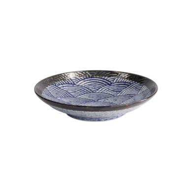 Schale Aisai Seigaiha Blau, Steinzeug, Ø 22,5 cm, 600 ml, Art.-Nr. 18579