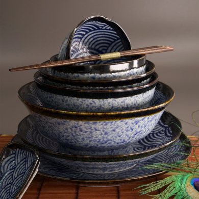Ramenschale Aisai Seigaiha, Steinzeug, 1,3 l, Art.-Nr. 18581