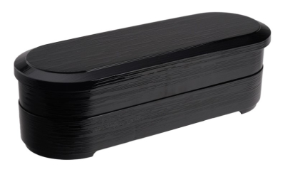 TDS, Bentobox, ABS Lacquerware, Oval Hegime Black, 36.2x12.4x5.7 cm, Art.-Nr. 18624