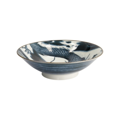 Bowl Japonism Dragon Dunkelgrau, Porcelain, 25.2 × 7.7 cm, Item No. 18689