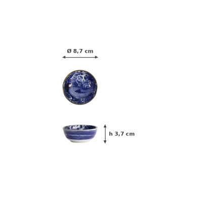 Sauce Bowl Japonism Carp Blue, Porcelain, Ø 8.7 cm, Item No. 18750