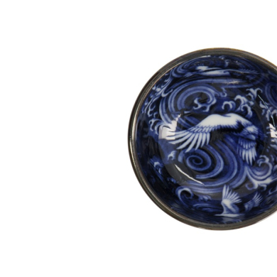 Saucenschale Japonism Crane Blau, Porzellan, Ø 8,7 cm, Art.-Nr. 18751