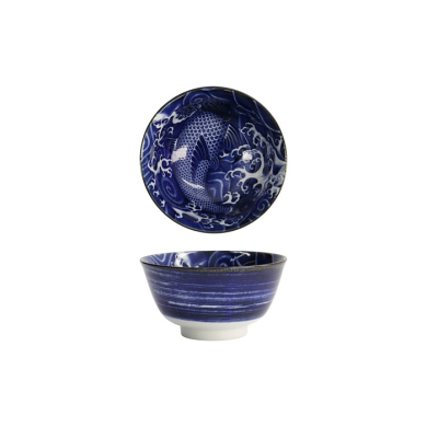 Bowl Japonism Carp Blue, Porcelain, 350 ml