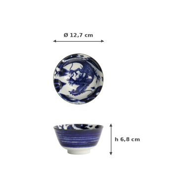 Bowl Japonism Dragon Blue, Porcelain, 350 ml, Item No. 18756