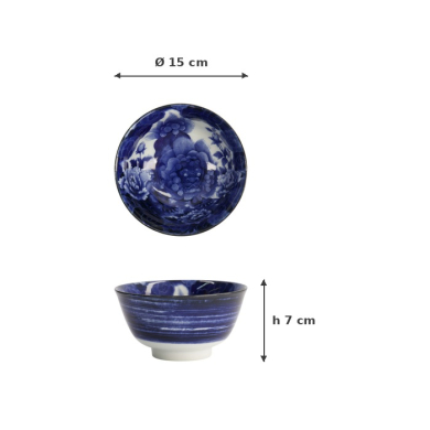 Reisschale Japonism Lion Blau, Porzellan, 500 ml, Art.-Nr. 18760