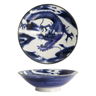 Schale Japonism Dragon Blau, Porzellan, 1,6 L
