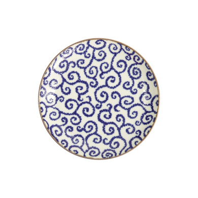 Plate Ten Karakusa Blue, White, Porcelain, Ø 21.5 cm, Item No. 18904