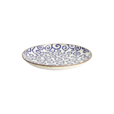 Plate Ten Karakusa Blue, White, Porcelain, Ø 21.5 cm, Item No. 18904
