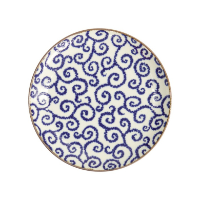 Plate Ten Karakusa Blue, White, Porcelain, Ø 25 cm, Item No. 18905