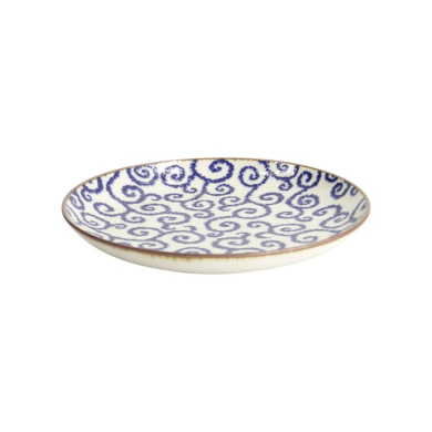 Plate Ten Karakusa Blue, White, Porcelain, Ø 25 cm, Item No. 18905
