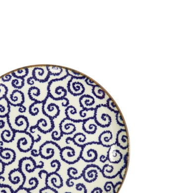 Plate Ten Karakusa Blue, White, Porcelain, Ø 25 cm, Item No. 18905