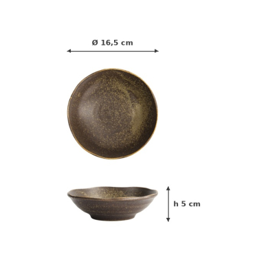 Rice Bowl Iga Matte, Ceramic, 16.5 × 5 cm, Item No. 20318