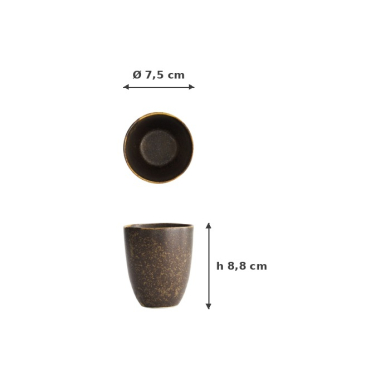 Cup Iga Matte Brown, Stoneware, 200 ml, Item No. 20327
