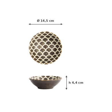 Rice Bowl Iga Matte Mermaid Design, Stoneware, 250 ml, Item No. 20332