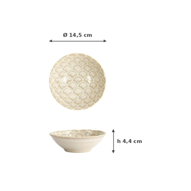 Rice Bowl Titanium Matte Mermaid Design White, Porcelain, 250 ml, Item No. 20372