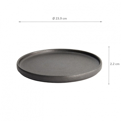 Ø 23.9x2.2cm Yuzu Black Round Plate with Rim  at Tokyo Design Studio (picture 7 of 7)