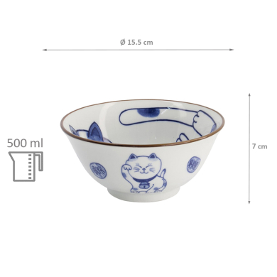 TDS, Tayo Bowl, Mixed Bowls Cat, Ø15.5x7cm, 500ml, Item No. 20933