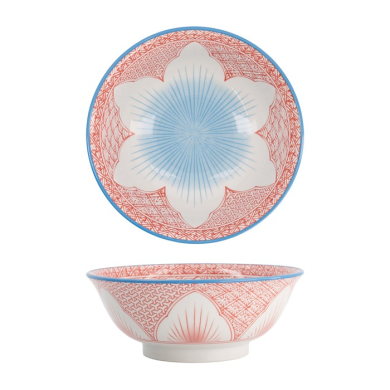 Ramen Bowl Lily Flower Red, Porcelain, 1.2 l