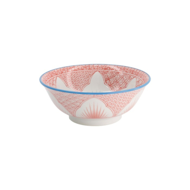 Ramen Bowl Lily Flower Red, Porcelain, 1.2 l, Item No. 20936