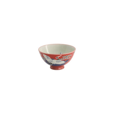 Rice Bowl Kawaii Crane Red, Porcelain, 300 ml, Item No. 20977