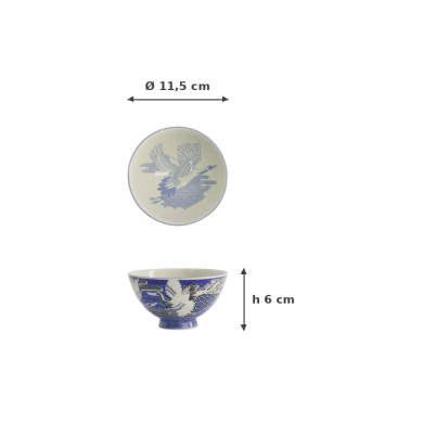 Reisschale Kawaii Crane Blau, Porzellan, 300 ml, Art.-Nr. 20978