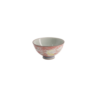 Rice Bowl Kawaii Carp Red, Porcelain, 300 ml, Item No. 20980