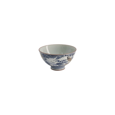 Rice Bowl Kawaii Carp Blue, Porcelain, 300 ml, Item No. 20981