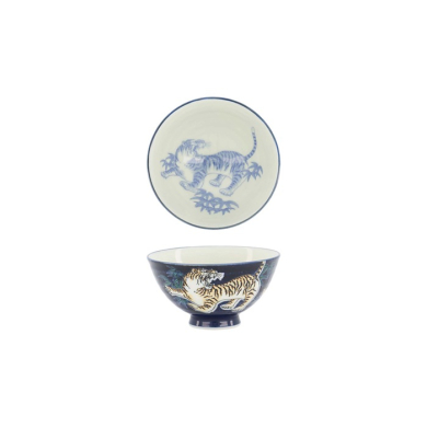 Reisschale Kawaii Tiger Blau, Porzellan, 300 ml