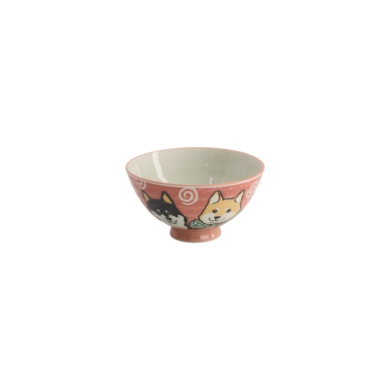 Rice Bowl Kawaii Shiba-Dog Pink, Porcelain, Ø 12.5 cm, Item No. 20984