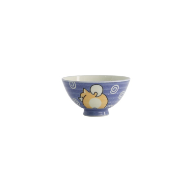 Rice Bowl Kawaii Shiba-Dog Blue, Porcelain, 350 ml, Item No. 20986