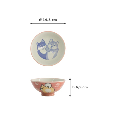 Reisschale Kawaii Shiba-Dog Rosa, Porzellan, 500 ml, Art.-Nr. 20987