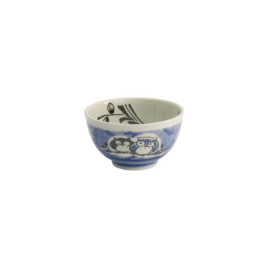 Rice Bowl Kawaii Owl Blue, Porcelain, Ø 13 cm, Item No. 20991