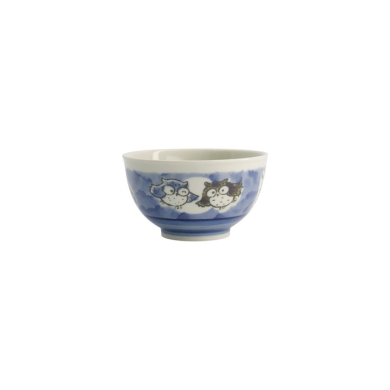 Rice Bowl Kawaii Owl Blue, Porcelain, Ø 13 cm, Item No. 20991