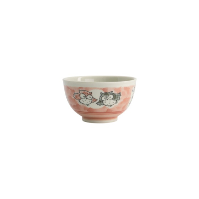 Rice Bowl Kawaii Owl Pink, Porcelain, 400 ml, Item No. 20992