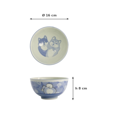 Reisschale Kawaii Shiba-Dog, Porzellan, 600 ml, Art.-Nr. 20993