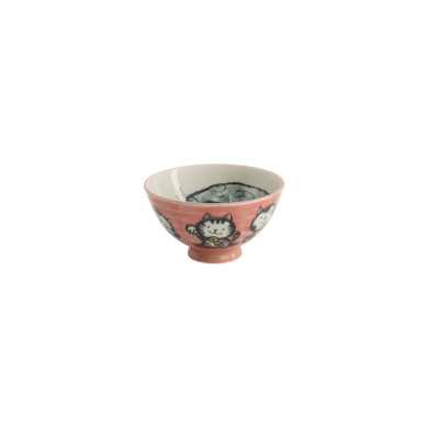 Rice Bowl Kawaii Cat Pink, Porcelain, 300 ml, Item No. 21023