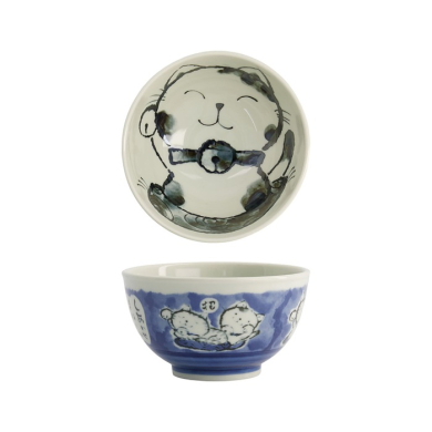 Reisschale Kawaii Cat Blau, Porzellan, 600 ml