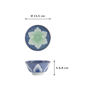 Tayo-Schale Lily Flower Blau, Porzellan, 300 ml, Art.-Nr. 21160