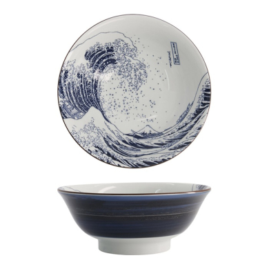 Ramen Bowl Hokusai Blue, White, Porcelain, &Oslash; 21 cm