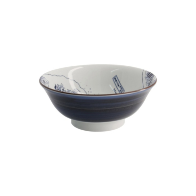 Ramen Bowl Hokusai Blue, White, Porcelain, Ø 21 cm, Item No. 21208