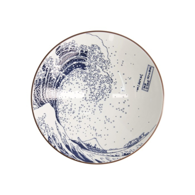 Ramen Bowl Hokusai Blue, White, Porcelain, Ø 24 cm, Item No. 21209